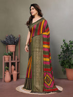 Amazing Multi Color Moss Fabric Casual Saree