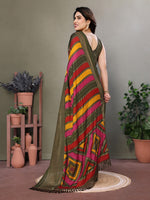 Amazing Multi Color Moss Fabric Casual Saree