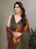 Amazing Multi Color Moss Fabric Casual Saree