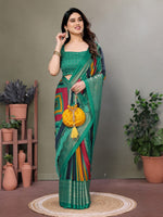 Amazing Green Color Moss Fabric Casual Saree