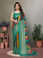 Amazing Green Color Moss Fabric Casual Saree