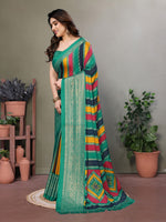 Amazing Green Color Moss Fabric Casual Saree