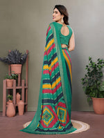 Amazing Green Color Moss Fabric Casual Saree