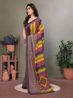 Amazing Purple Color Satin  Fabric Casual Saree