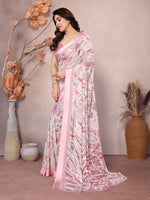 Amazing Pink Color Satin  Fabric Casual Saree