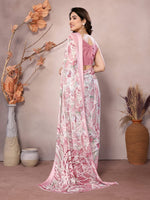 Amazing Pink Color Satin  Fabric Casual Saree