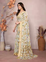 Amazing Beige Color Khadi Fabric Casual Saree