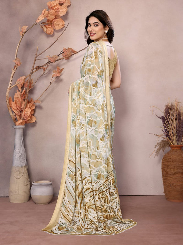 Amazing Beige Color Khadi Fabric Casual Saree