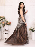 Amazing Brown Color Khadi Fabric Casual Saree