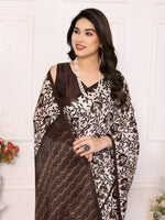 Amazing Brown Color Khadi Fabric Casual Saree