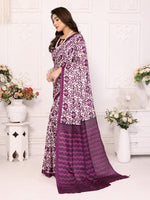 Amazing Purple Color Georgette Fabric Casual Saree