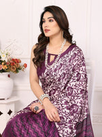Amazing Purple Color Georgette Fabric Casual Saree