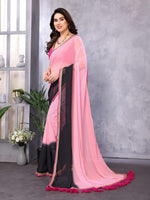 Amazing Pink Color Georgette Fabric Casual Saree