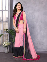 Amazing Pink Color Georgette Fabric Casual Saree