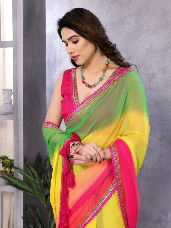 Amazing Multi Color Georgette Fabric Casual Saree
