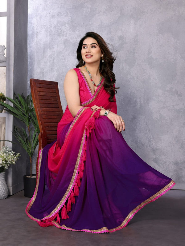 Amazing Multi Color Georgette Fabric Casual Saree