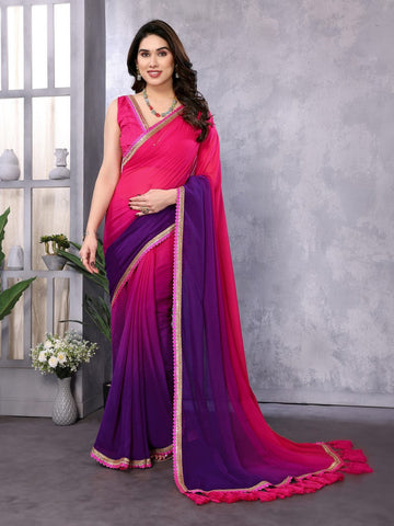 Amazing Multi Color Georgette Fabric Casual Saree