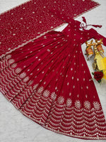 Beautiful Magenta Color Vichitra  Fabric Gown