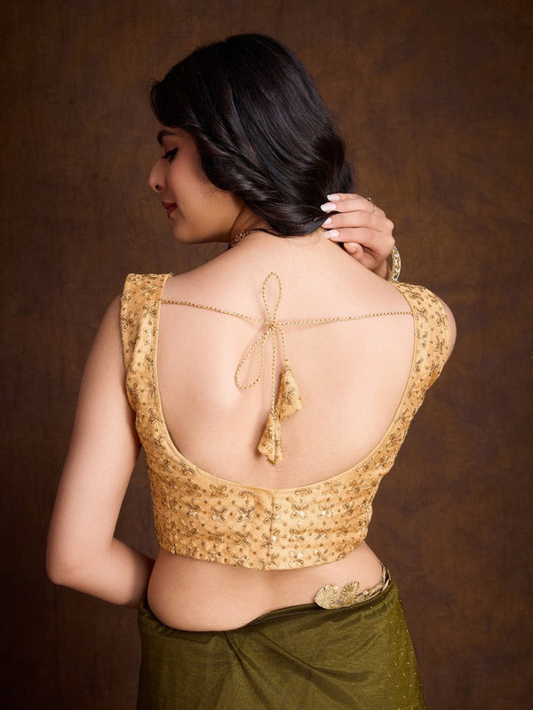 Lovely Green Color Twill Fabric Partywear Saree