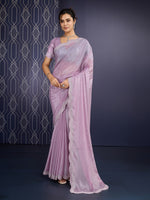Beautiful Purple Color Georgette Fabric Designer Saree