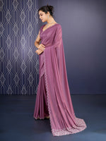 Beautiful Purple Color Georgette Fabric Designer Saree
