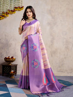 Amazing Purple Color Banarasi Fabric Casual Saree