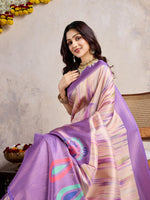 Amazing Purple Color Banarasi Fabric Casual Saree
