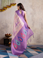 Amazing Purple Color Banarasi Fabric Casual Saree