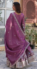 Amazing Purple Color Viscose Fabric Gown