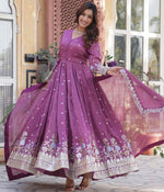 Amazing Purple Color Viscose Fabric Gown