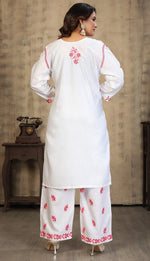 Classy White Color Cotton Fabric Designer Kurti