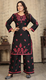Classy Black Color Cotton Fabric Designer Kurti