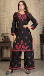 Classy Black Color Cotton Fabric Designer Kurti