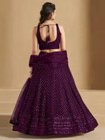 Striking Voilet Color Georgette Fabric Party Wear Lehenga