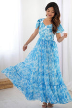 Dazzling Aqua Color Georgette Fabric Gown