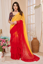 Superb Multi Color Georgette Fabric Designer Saree