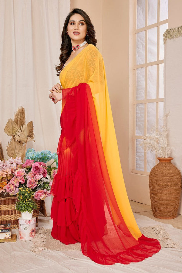 Superb Multi Color Georgette Fabric Designer Saree