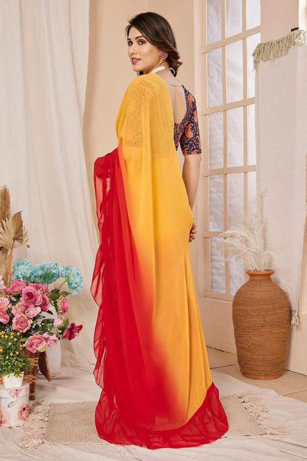 Superb Multi Color Georgette Fabric Designer Saree