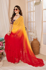 Superb Multi Color Georgette Fabric Designer Saree