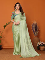 Superb Green Color Polyester Fabric Designer Saree