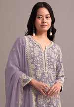 Tasteful Purple Color Georgette Fabric Sharara Suit