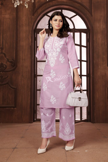 Classy Pink Color Cotton Fabric Casual Kurti
