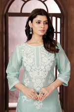 Classy Green Color Cotton Fabric Casual Kurti