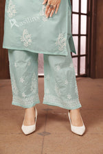 Classy Green Color Cotton Fabric Casual Kurti