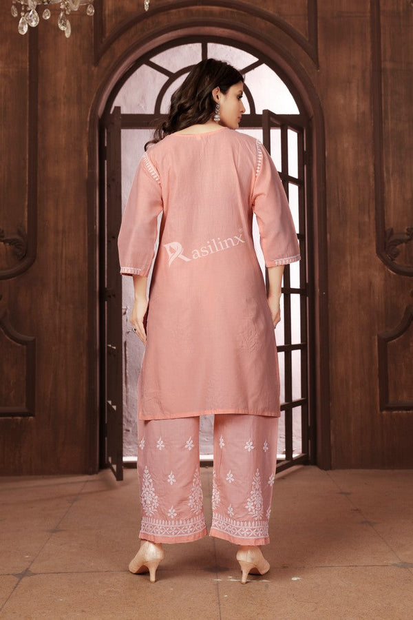 Classy Orange  Color Cotton Fabric Casual Kurti