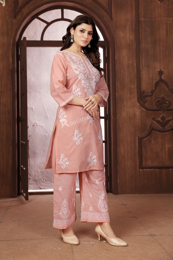 Classy Orange  Color Cotton Fabric Casual Kurti