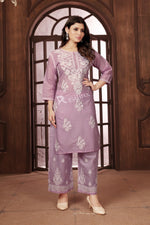 Classy Purple Color Cotton Fabric Casual Kurti