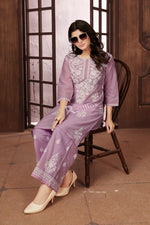 Classy Purple Color Cotton Fabric Casual Kurti