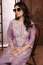 Classy Purple Color Cotton Fabric Casual Kurti