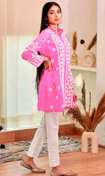 Divine Pink Color Rayon Fabric Designer Kurti